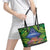 Penrhyn aka Tongareva Cook Islands Atoll Personalised Leather Tote Bag with Pacific Coral Reef Green Vibe