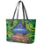 Penrhyn aka Tongareva Cook Islands Atoll Personalised Leather Tote Bag with Pacific Coral Reef Green Vibe