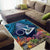 Te Ulu o te Watu Cook Islands Atoll Personalised Area Rug Pukapuka Map with Pacific Coral Reef Blue Vibe