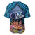 Te Ulu o te Watu Cook Islands Atoll Personalised Baseball Jersey Pukapuka Map with Pacific Coral Reef Blue Vibe