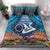 Te Ulu o te Watu Cook Islands Atoll Personalised Bedding Set Pukapuka Map with Pacific Coral Reef Blue Vibe