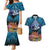 Te Ulu o te Watu Cook Islands Atoll Personalised Couples Matching Mermaid Dress and Hawaiian Shirt Pukapuka Map with Pacific Coral Reef Blue Vibe