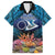 Te Ulu o te Watu Cook Islands Atoll Personalised Hawaiian Shirt Pukapuka Map with Pacific Coral Reef Blue Vibe