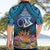 Te Ulu o te Watu Cook Islands Atoll Personalised Hawaiian Shirt Pukapuka Map with Pacific Coral Reef Blue Vibe