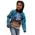 Te Ulu o te Watu Cook Islands Atoll Personalised Kid Hoodie Pukapuka Map with Pacific Coral Reef Blue Vibe