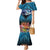 Te Ulu o te Watu Cook Islands Atoll Personalised Mermaid Dress Pukapuka Map with Pacific Coral Reef Blue Vibe