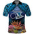 Te Ulu o te Watu Cook Islands Atoll Personalised Polo Shirt Pukapuka Map with Pacific Coral Reef Blue Vibe