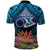 Te Ulu o te Watu Cook Islands Atoll Personalised Polo Shirt Pukapuka Map with Pacific Coral Reef Blue Vibe