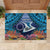 Te Ulu o te Watu Cook Islands Atoll Personalised Rubber Doormat Pukapuka Map with Pacific Coral Reef Blue Vibe