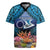 Te Ulu o te Watu Cook Islands Atoll Personalised Rugby Jersey Pukapuka Map with Pacific Coral Reef Blue Vibe