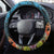 Te Ulu o te Watu Cook Islands Atoll Steering Wheel Cover Pukapuka Map with Pacific Coral Reef Blue Vibe