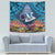 Te Ulu o te Watu Cook Islands Atoll Personalised Tapestry Pukapuka Map with Pacific Coral Reef Blue Vibe