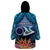 Te Ulu o te Watu Cook Islands Atoll Personalised Wearable Blanket Hoodie Pukapuka Map with Pacific Coral Reef Blue Vibe