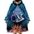 Te Ulu o te Watu Cook Islands Atoll Personalised Wearable Blanket Hoodie Pukapuka Map with Pacific Coral Reef Blue Vibe