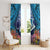 Te Ulu o te Watu Cook Islands Atoll Personalised Window Curtain Pukapuka Map with Pacific Coral Reef Blue Vibe