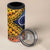 Te Ulu o te Watu Cook Islands Atoll Personalised 4 in 1 Can Cooler Tumbler Pukapuka Map with Pacific Coral Reef Gold Vibe