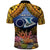 Te Ulu o te Watu Cook Islands Atoll Personalised Polo Shirt Pukapuka Map with Pacific Coral Reef Gold Vibe