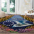 Te Ulu o te Watu Cook Islands Atoll Personalised Round Carpet Pukapuka Map with Pacific Coral Reef Gold Vibe