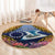 Te Ulu o te Watu Cook Islands Atoll Personalised Round Carpet Pukapuka Map with Pacific Coral Reef Gold Vibe