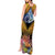 Te Ulu o te Watu Cook Islands Atoll Personalised Tank Maxi Dress Pukapuka Map with Pacific Coral Reef Gold Vibe