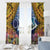 Te Ulu o te Watu Cook Islands Atoll Personalised Window Curtain Pukapuka Map with Pacific Coral Reef Gold Vibe