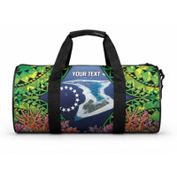 Te Ulu o te Watu Cook Islands Atoll Personalised Duffle Bag Pukapuka Map with Pacific Coral Reef Green Vibe LT9 One size Green - Polynesian Pride