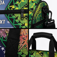 Te Ulu o te Watu Cook Islands Atoll Personalised Duffle Bag Pukapuka Map with Pacific Coral Reef Green Vibe LT9 - Polynesian Pride