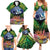 Te Ulu o te Watu Cook Islands Atoll Personalised Family Matching Summer Maxi Dress and Hawaiian Shirt Pukapuka Map with Pacific Coral Reef Green Vibe