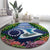 Te Ulu o te Watu Cook Islands Atoll Personalised Round Carpet Pukapuka Map with Pacific Coral Reef Green Vibe