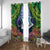 Te Ulu o te Watu Cook Islands Atoll Personalised Window Curtain Pukapuka Map with Pacific Coral Reef Green Vibe