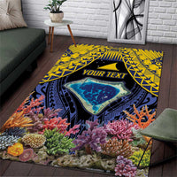 Tokelau Atafu Atoll Personalised Area Rug Pacific Coral Reef Vibe LT9 Gold - Polynesian Pride