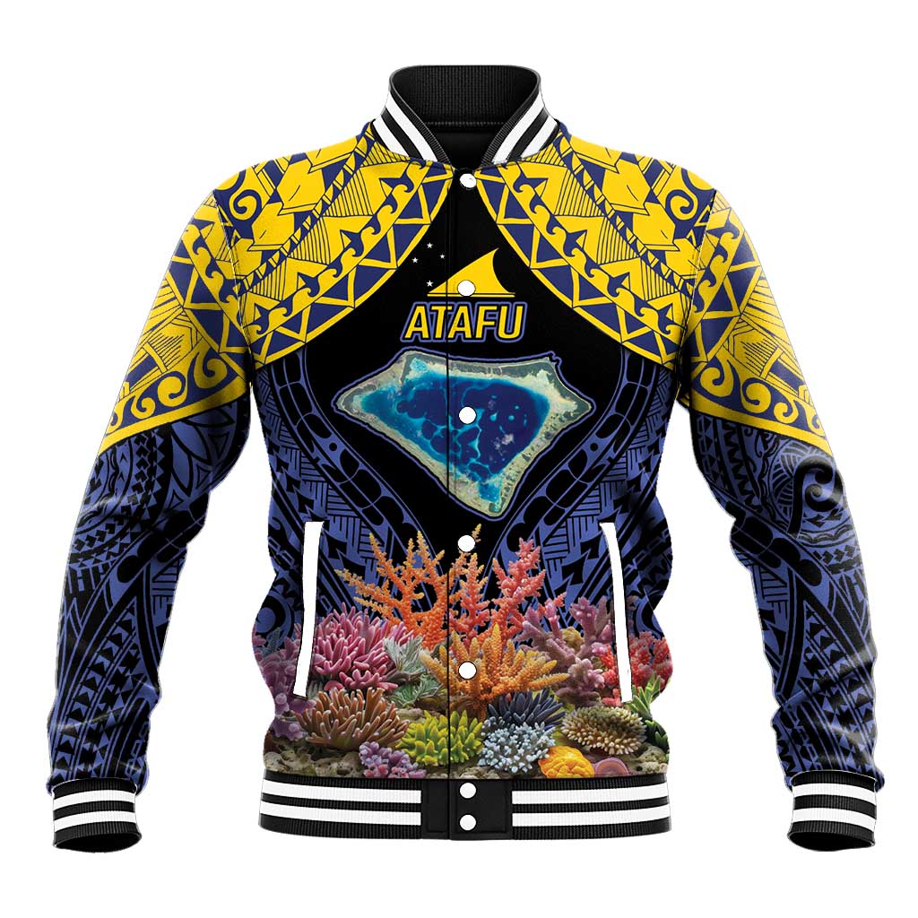 Tokelau Atafu Atoll Personalised Baseball Jacket Pacific Coral Reef Vibe