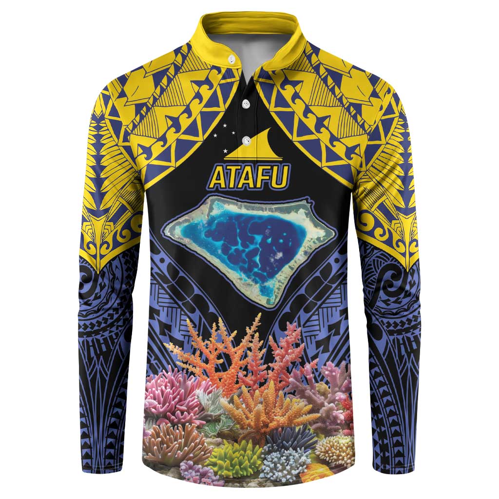 Tokelau Atafu Atoll Personalised Button Sweatshirt Pacific Coral Reef Vibe