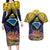 Tokelau Atafu Atoll Personalised Couples Matching Long Sleeve Bodycon Dress and Hawaiian Shirt Pacific Coral Reef Vibe