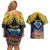 Tokelau Atafu Atoll Personalised Couples Matching Off Shoulder Short Dress and Hawaiian Shirt Pacific Coral Reef Vibe