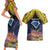 Tokelau Atafu Atoll Personalised Couples Matching Short Sleeve Bodycon Dress and Hawaiian Shirt Pacific Coral Reef Vibe