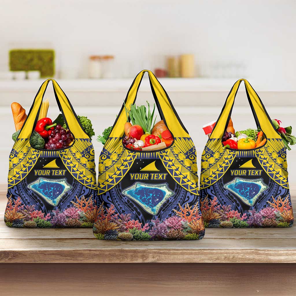Tokelau Atafu Atoll Personalised Grocery Bag Pacific Coral Reef Vibe LT9 3-pack One Size Gold - Polynesian Pride