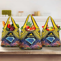 Tokelau Atafu Atoll Personalised Grocery Bag Pacific Coral Reef Vibe LT9 3-pack One Size Gold - Polynesian Pride