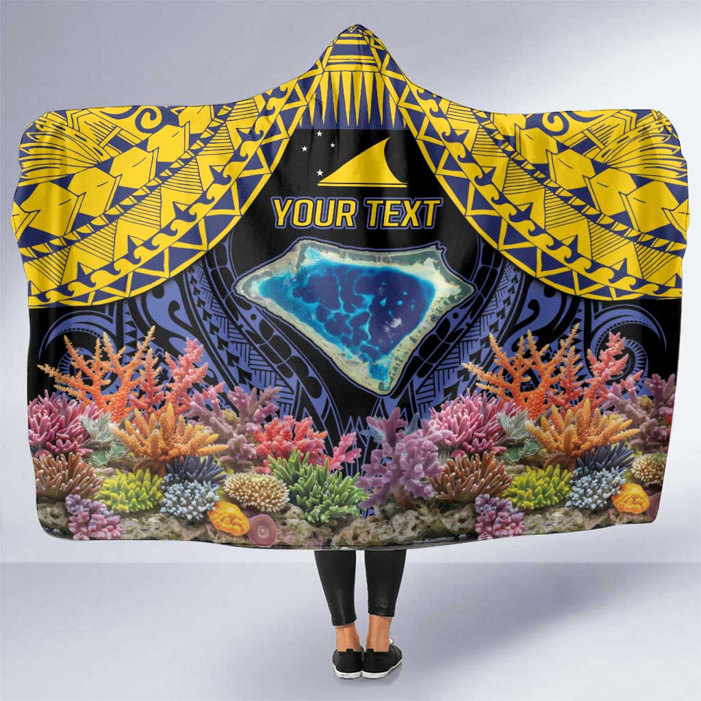 Tokelau Atafu Atoll Personalised Hooded Blanket Pacific Coral Reef Vibe LT9 One Size Gold - Polynesian Pride