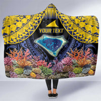 Tokelau Atafu Atoll Personalised Hooded Blanket Pacific Coral Reef Vibe LT9 One Size Gold - Polynesian Pride