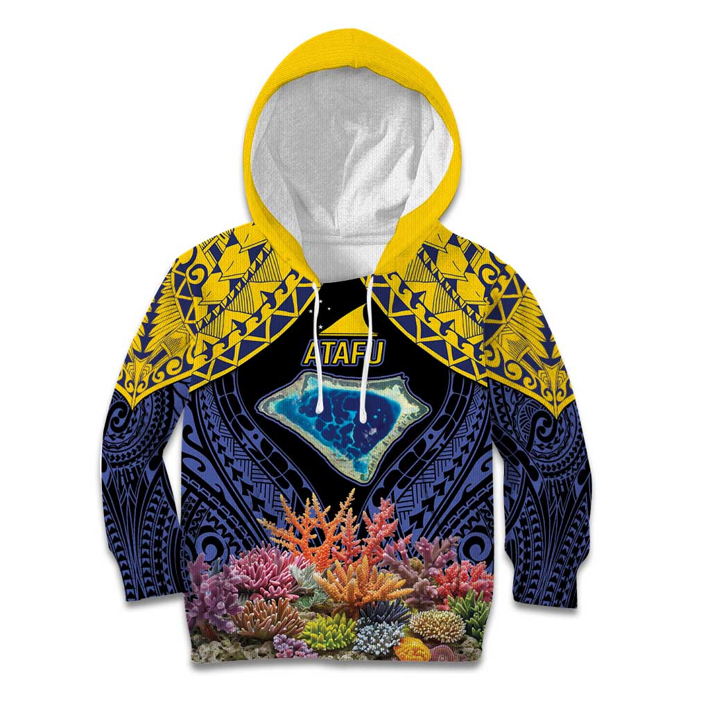 Tokelau Atafu Atoll Personalised Kid Hoodie Pacific Coral Reef Vibe LT9 Hoodie Gold - Polynesian Pride
