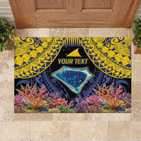 Tokelau Atafu Atoll Personalised Rubber Doormat Pacific Coral Reef Vibe LT9 Gold - Polynesian Pride