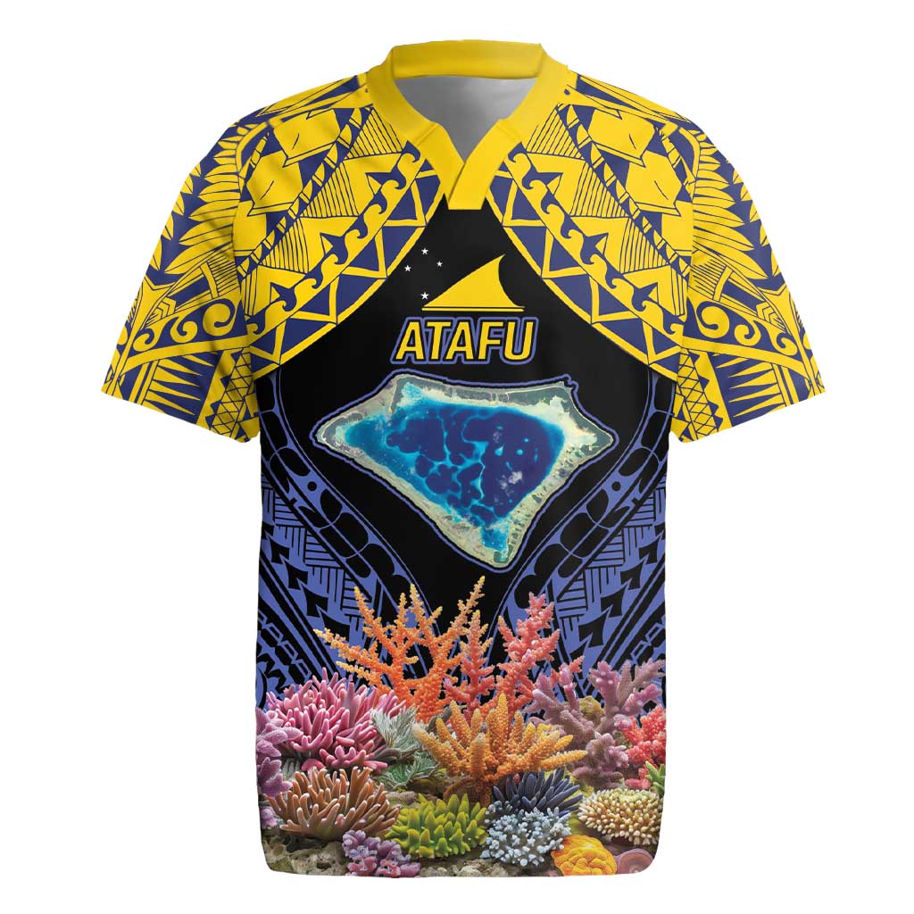 Tokelau Atafu Atoll Personalised Rugby Jersey Pacific Coral Reef Vibe LT9 Gold - Polynesian Pride