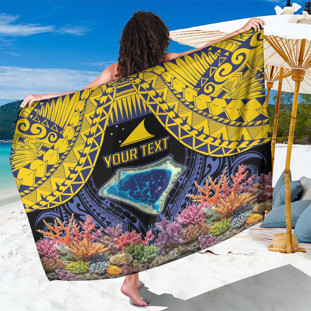 Tokelau Atafu Atoll Personalised Sarong Pacific Coral Reef Vibe LT9 One Size 44 x 66 inches Gold - Polynesian Pride