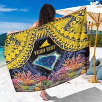 Tokelau Atafu Atoll Personalised Sarong Pacific Coral Reef Vibe LT9 One Size 44 x 66 inches Gold - Polynesian Pride