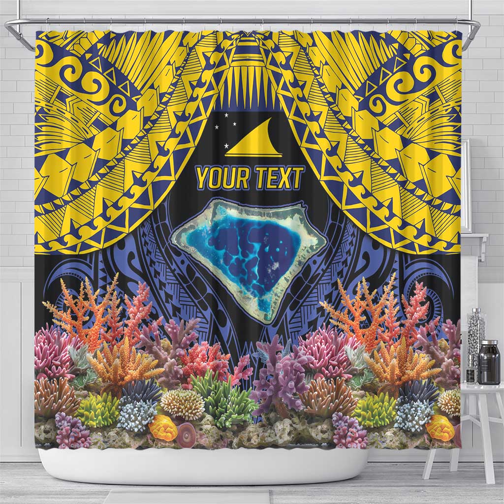 Tokelau Atafu Atoll Personalised Shower Curtain Pacific Coral Reef Vibe LT9 - Polynesian Pride