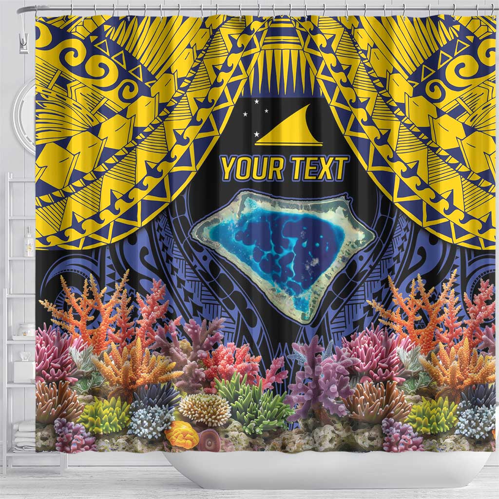 Tokelau Atafu Atoll Personalised Shower Curtain Pacific Coral Reef Vibe LT9 - Polynesian Pride