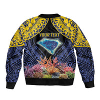 Tokelau Atafu Atoll Personalised Sleeve Zip Bomber Jacket Pacific Coral Reef Vibe LT9 - Polynesian Pride