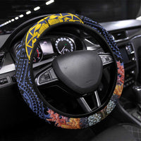 Tokelau Atafu Atoll Steering Wheel Cover Pacific Coral Reef Vibe LT9 Universal Fit Gold - Polynesian Pride