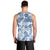 Vintage Hawaii Men Tank Top Hibiscus Tapa Tribal With Hawaiian Quilt Pattern Blue LT9 - Polynesian Pride